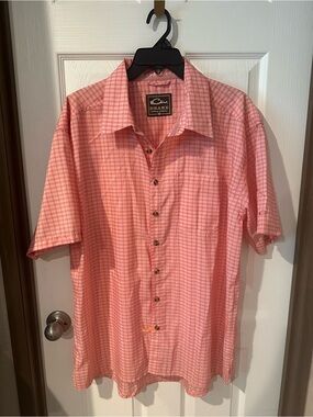 Drake Pink Check Short-Sleeve Button-Down Shirt